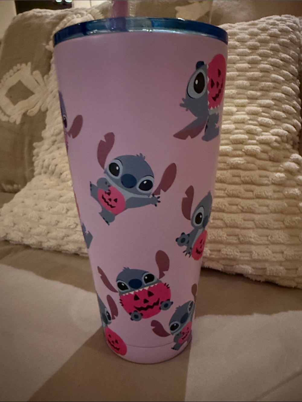 Ok Disney Fans! Disney Stitch Halloween insulated cup with straw